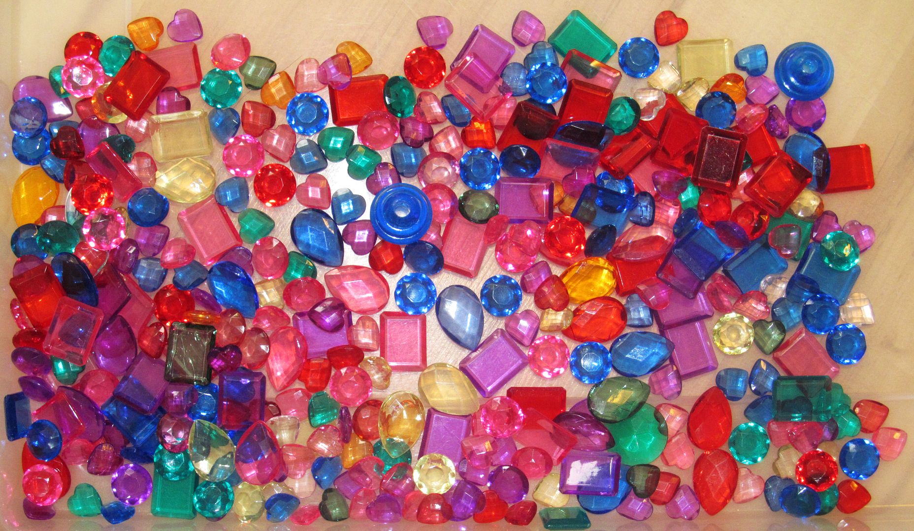 Lot Large Plastic Treasure Chest Craft Precious Jewels Stones Gems